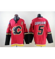 NHL Calgary Flames #5 Mark Giordano Red Stitched Jerseys