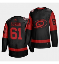 Carolina Hurricanes 61 Ryan Suzuki Black Men 2021 Stadium Series Outdoor Game Jersey