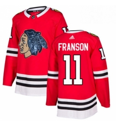 Mens Adidas Chicago Blackhawks 11 Cody Franson Authentic Red Fashion Gold NHL Jersey 