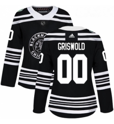 Womens Adidas Chicago Blackhawks 00 Clark Griswold Authentic Black 2019 Winter Classic NHL Jersey 