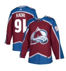 Men Colorado Avalanche 91 Nazem Kadri Burgundy Stitched Jersey