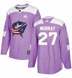 Mens Adidas Columbus Blue Jackets 27 Ryan Murray Authentic Purple Fights Cancer Practice NHL Jersey 