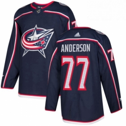 Mens Adidas Columbus Blue Jackets 77 Josh Anderson Premier Navy Blue Home NHL Jersey 