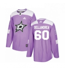 Mens Adidas Dallas Stars 60 Ty Dellandrea Authentic Purple Fights Cancer Practice NHL Jersey 