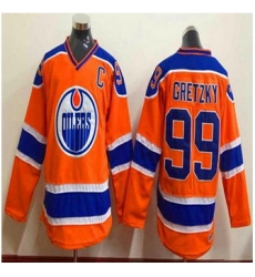 Edmonton Oilers #99 Wayne Gretzky Orange CCM Throwback Stitched NHL Jersey