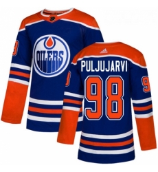 Youth Adidas Edmonton Oilers 98 Jesse Puljujarvi Authentic Royal Blue Alternate NHL Jersey 