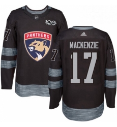 Mens Adidas Florida Panthers 17 Derek MacKenzie Premier Black 1917 2017 100th Anniversary NHL Jersey 