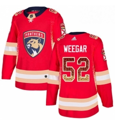 Mens Adidas Florida Panthers 52 MacKenzie Weegar Authentic Red Drift Fashion NHL Jersey 