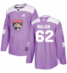 Mens Adidas Florida Panthers 62 Denis Malgin Authentic Purple Fights Cancer Practice NHL Jersey 