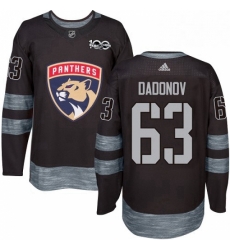 Mens Adidas Florida Panthers 63 Evgenii Dadonov Authentic Black 1917 2017 100th Anniversary NHL Jersey 