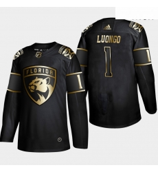 Panthers 1 Roberto Luongo Black Gold Adidas Jersey