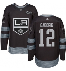 Kings #12 Marian Gaborik Black 1917 2017 100th Anniversary Stitched NHL Jersey