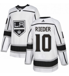 Mens Adidas Los Angeles Kings 10 Tobias Rieder Authentic White Away NHL Jersey 