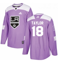 Youth Adidas Los Angeles Kings 18 Dave Taylor Authentic Purple Fights Cancer Practice NHL Jersey 