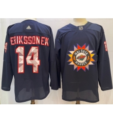 Men Minnesota Wild 14 Joel Eriksson Ek Navy 2022 Adidas jersey