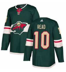 Mens Adidas Minnesota Wild 10 Matt Read Authentic Green Home NHL Jersey 