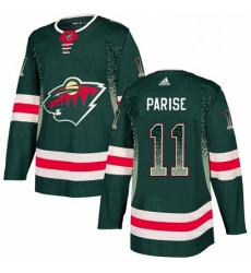 Mens Adidas Minnesota Wild 11 Zach Parise Authentic Green Drift Fashion NHL Jersey 