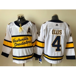 Men Nashville Predators  Ryan Ellis 4 White 2020 Winter Classic Adidas Jersey