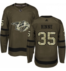 Youth Adidas Nashville Predators 35 Pekka Rinne Authentic Green Salute to Service NHL Jersey 