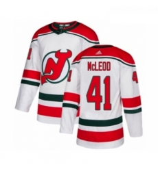 Youth Adidas New Jersey Devils 41 Michael McLeod Authentic White Alternate NHL Jersey 