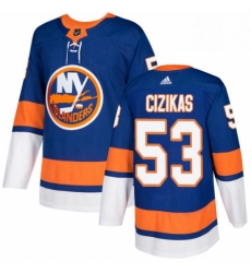 Youth Adidas New York Islanders 53 Casey Cizikas Authentic Royal Blue Home NHL Jersey 