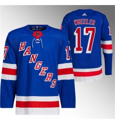 Men New York Rangers 17 Blake Wheeler Royal Stitched Jersey