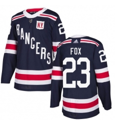 Men New York Rangers 23 Adam Fox Navy Winter Classic Home Stitched Jersey