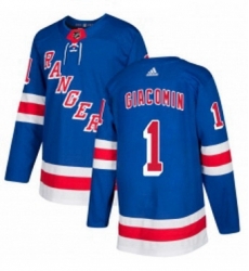 Mens Adidas New York Rangers 1 Eddie Giacomin Premier Royal Blue Home NHL Jersey 