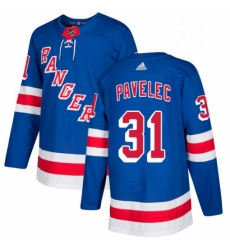 Mens Adidas New York Rangers 31 Ondrej Pavelec Authentic Royal Blue Home NHL Jersey 