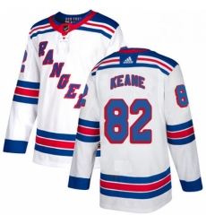 Mens Adidas New York Rangers 82 Joey Keane Authentic White Away NHL Jersey 