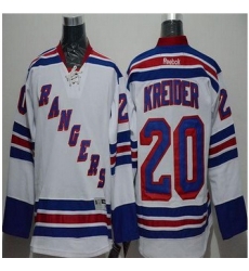 New York Rangers #20 Chris Kreider White Road Stitched NHL Jersey