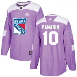 Rangers #10 Artemi Panarin Purple Authentic Fights Cancer Stitched Hockey Jersey