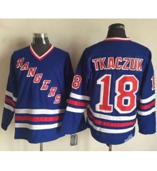 Rangers #18 Walt Tkaczuk Blue CCM Heroes of Hockey Alumni Stitched NHL Jersey