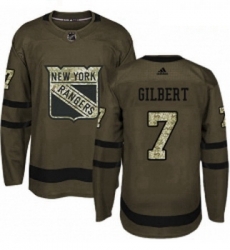 Youth Adidas New York Rangers 7 Rod Gilbert Premier Green Salute to Service NHL Jersey 