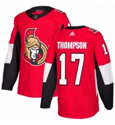 Mens Adidas Ottawa Senators 17 Nate Thompson Authentic Red Home NHL Jersey 