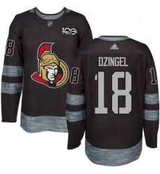 Mens Adidas Ottawa Senators 18 Ryan Dzingel Authentic Black 1917 2017 100th Anniversary NHL Jersey 