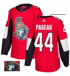 Mens Adidas Ottawa Senators 44 Jean Gabriel Pageau Authentic Red Fashion Gold NHL Jersey 