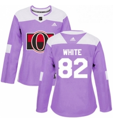 Womens Adidas Ottawa Senators 82 Colin White Authentic Purple Fights Cancer Practice NHL Jersey 