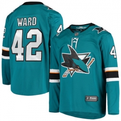 Men San Jose Sharks 42 Joel Ward Teal Stitched jersey