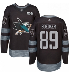 Mens Adidas San Jose Sharks 89 Mikkel Boedker Premier Black 1917 2017 100th Anniversary NHL Jersey 