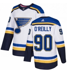 Mens Adidas St Louis Blues 90 Ryan OReilly Authentic White Away NHL Jerse