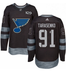 Mens Adidas St Louis Blues 91 Vladimir Tarasenko Authentic Black 1917 2017 100th Anniversary NHL Jersey 