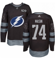 Mens Adidas Tampa Bay Lightning 74 Dominik Masin Authentic Black 1917 2017 100th Anniversary NHL Jersey 