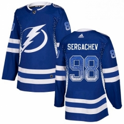 Mens Adidas Tampa Bay Lightning 98 Mikhail Sergachev Authentic Blue Drift Fashion NHL Jersey 