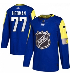 Youth Adidas Tampa Bay Lightning 77 Victor Hedman Authentic Royal Blue 2018 All Star Atlantic Division NHL Jersey 