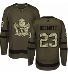 Youth Adidas Toronto Maple Leafs 23 Travis Dermott Authentic Green Salute to Service NHL Jersey 