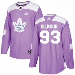 Youth Adidas Toronto Maple Leafs 93 Doug Gilmour Authentic Purple Fights Cancer Practice NHL Jersey 