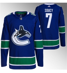 Men Vancouver Canucks 7 Carson Soucy Blue Stitched Jersey