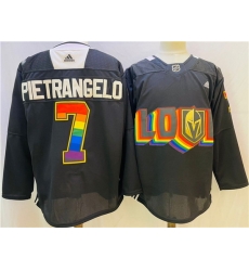 Men Vegas Golden Knights 7 Alex Pietrangelo 2022 Black Pride Night Stitched Jersey