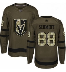 Mens Adidas Vegas Golden Knights 88 Nate Schmidt Authentic Green Salute to Service NHL Jersey 